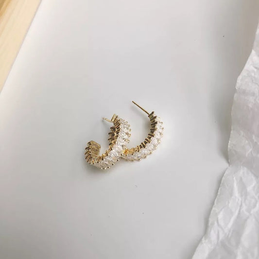Layla Earrings | Crystal hoop earrings