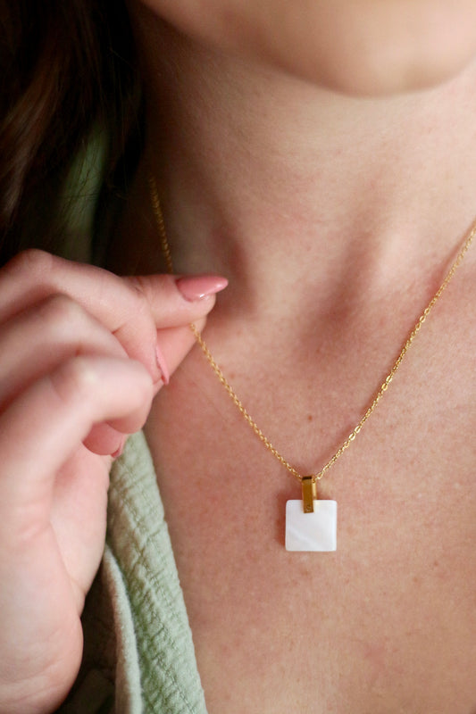 Ester Necklace | Square Shell Necklace