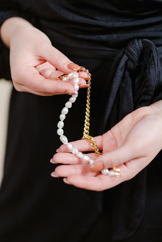 Madison | Pearl and cuban chain Necklace